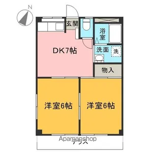 市川ハイツ【1階】の間取り